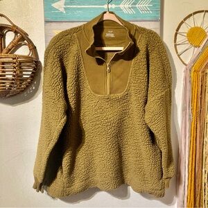 Aerie Dream Sherpa Quarter Zip Sweatshirt